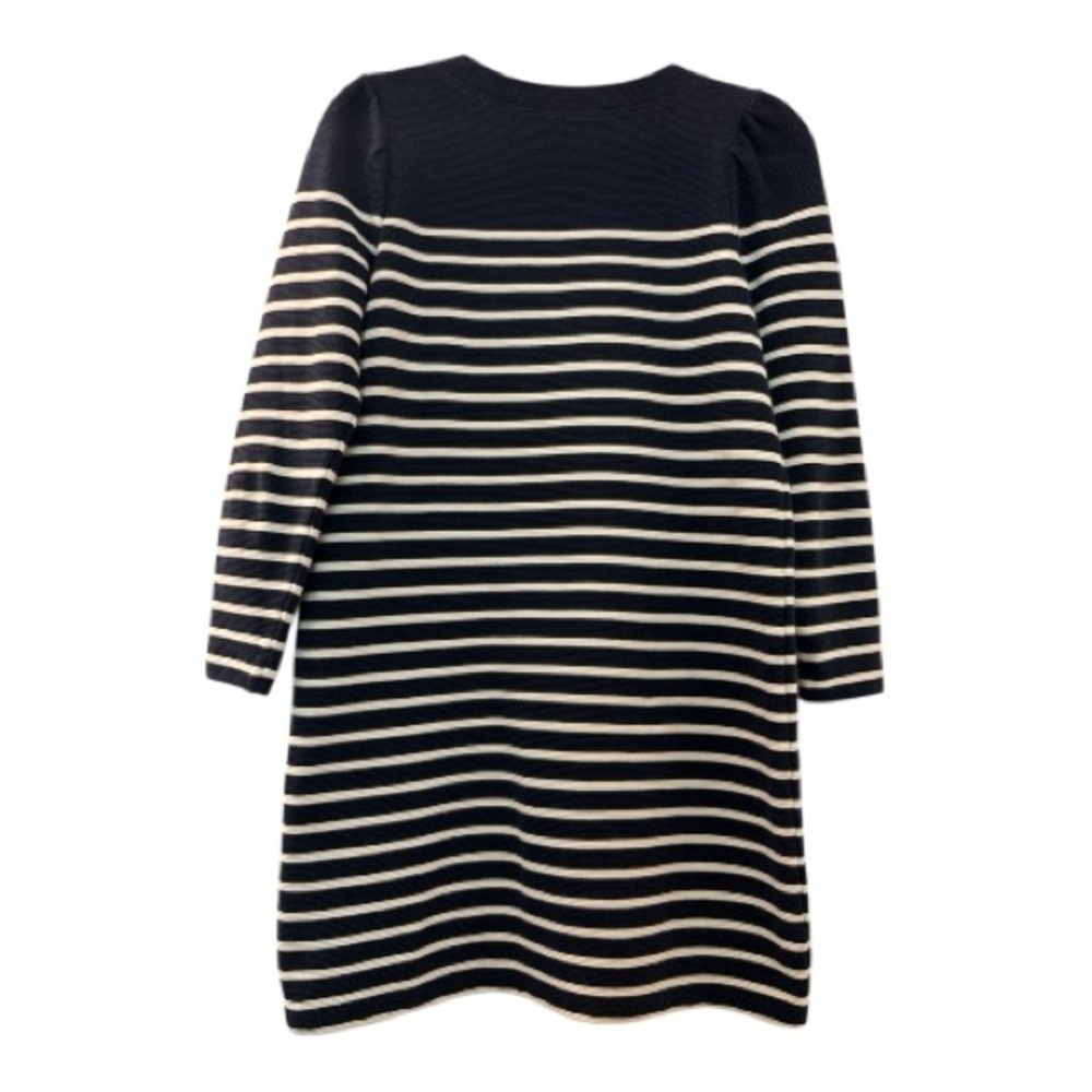 LOFT shift dress, dark blue white stripe. Generous cut small. Heavy knit fabric - Picture 3 of 8